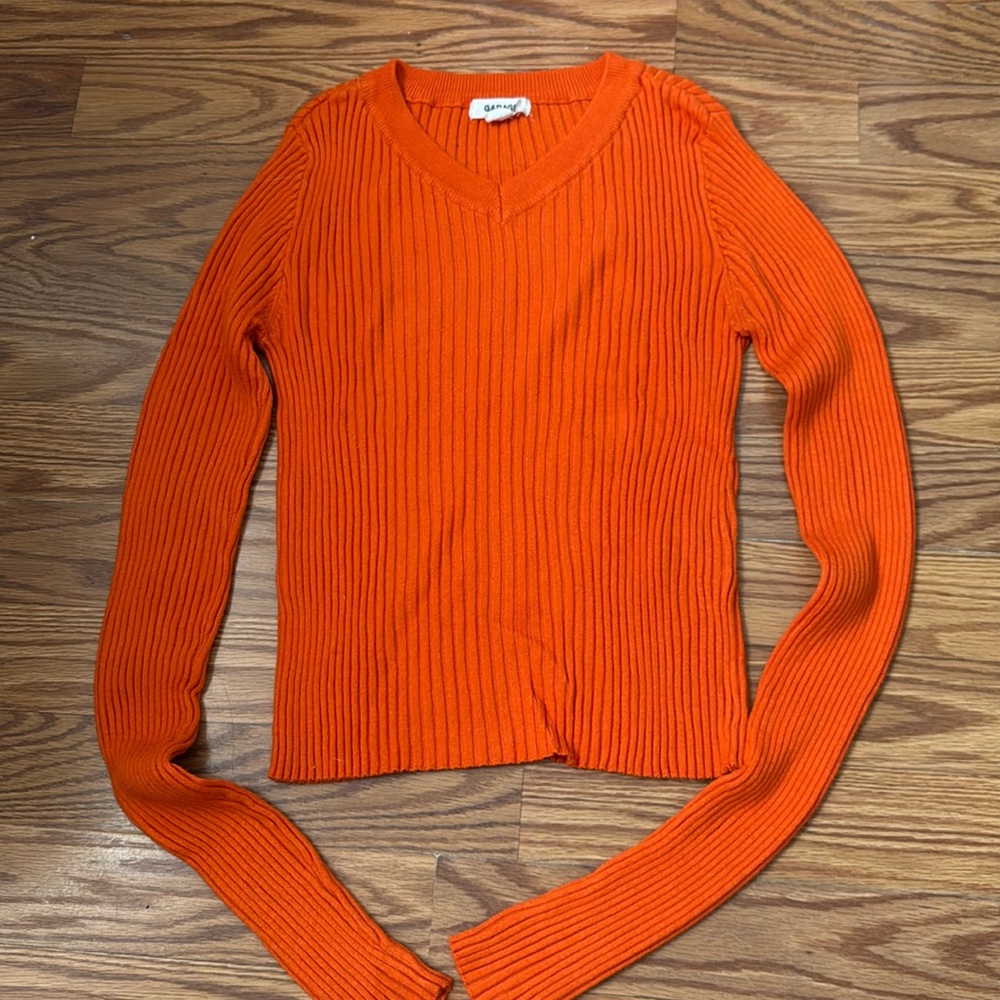 Garage Orange Fitted Long Sleeve Top